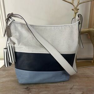 COACH Legacy Perforated Rugby Stripe Duffel